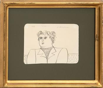 Alexandre Fassianos, drawing signed and dated 1978.