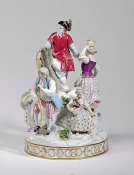 FIGURGRUPP, porslin. Meissen, 1800-tal.