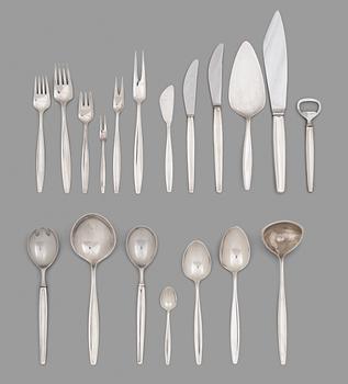 153. Tias Eckhoff, a set of 112 pcs of sterling silver and stainless steel 'Cypress' flatware, Georg Jensen, Copenhagen.