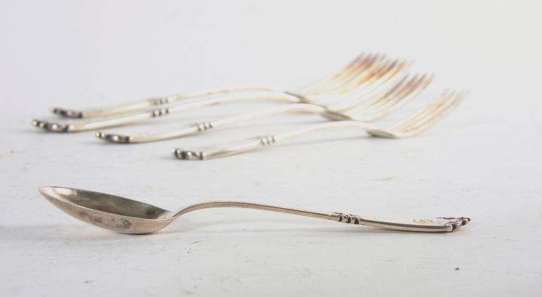 BESTICKSDELAR, 48 st, silver, C G Hallberg, Stockholm 1925.