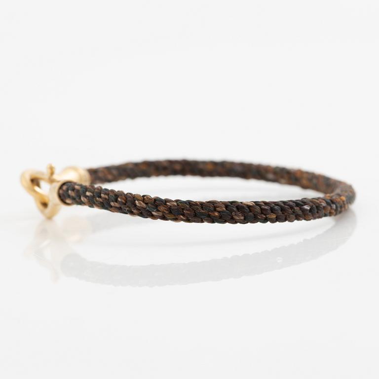 Ole Lynggaard bracelet 18K gold and textile/rope "Life".
