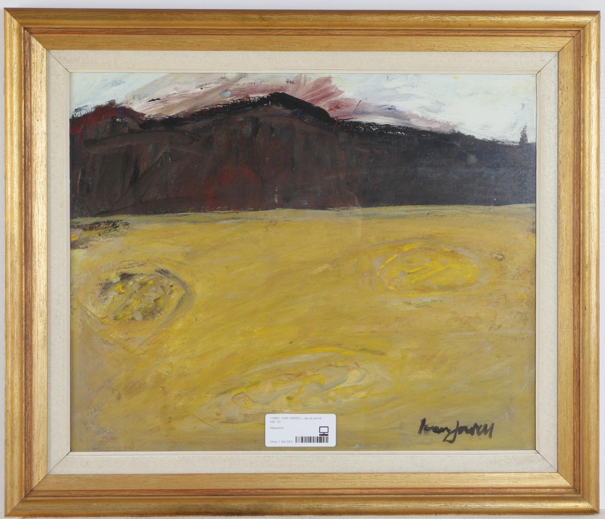 IVAN JORDELL, olja på pannå, sign.