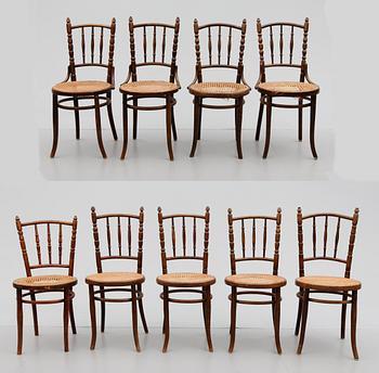 STOLAR, 9 (4+4+1) st, Thonet, tidigt 1900-tal.
