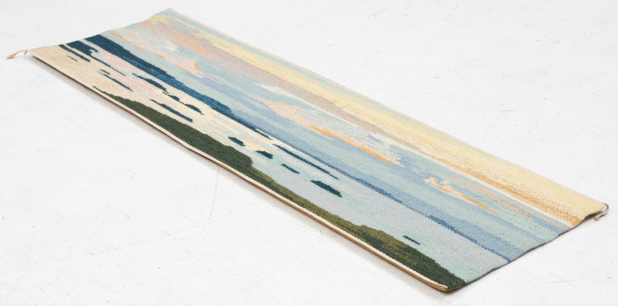 Gösta Hedström, bildväv, "Galtispuoda", Gammelstads Handväveri, signerad G Hedström, ca 50 x 165 cm.