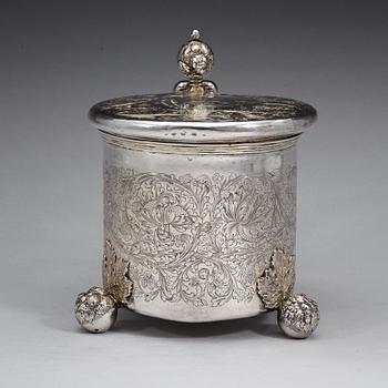 DRYCKESKANNA, ostämplad, Sverige 1600-talets slut/1700-talets början. Barock.