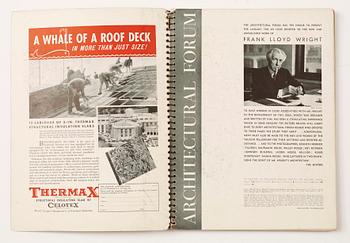 BOK / TIDSKRIFT, "The Architectural Forum, Frank Lloyd Wright", Time Inc. USA, 1938.