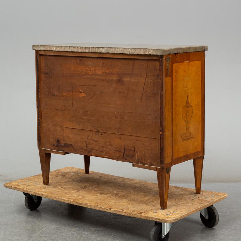 A late 19th century Gustavian style chest of drawers.