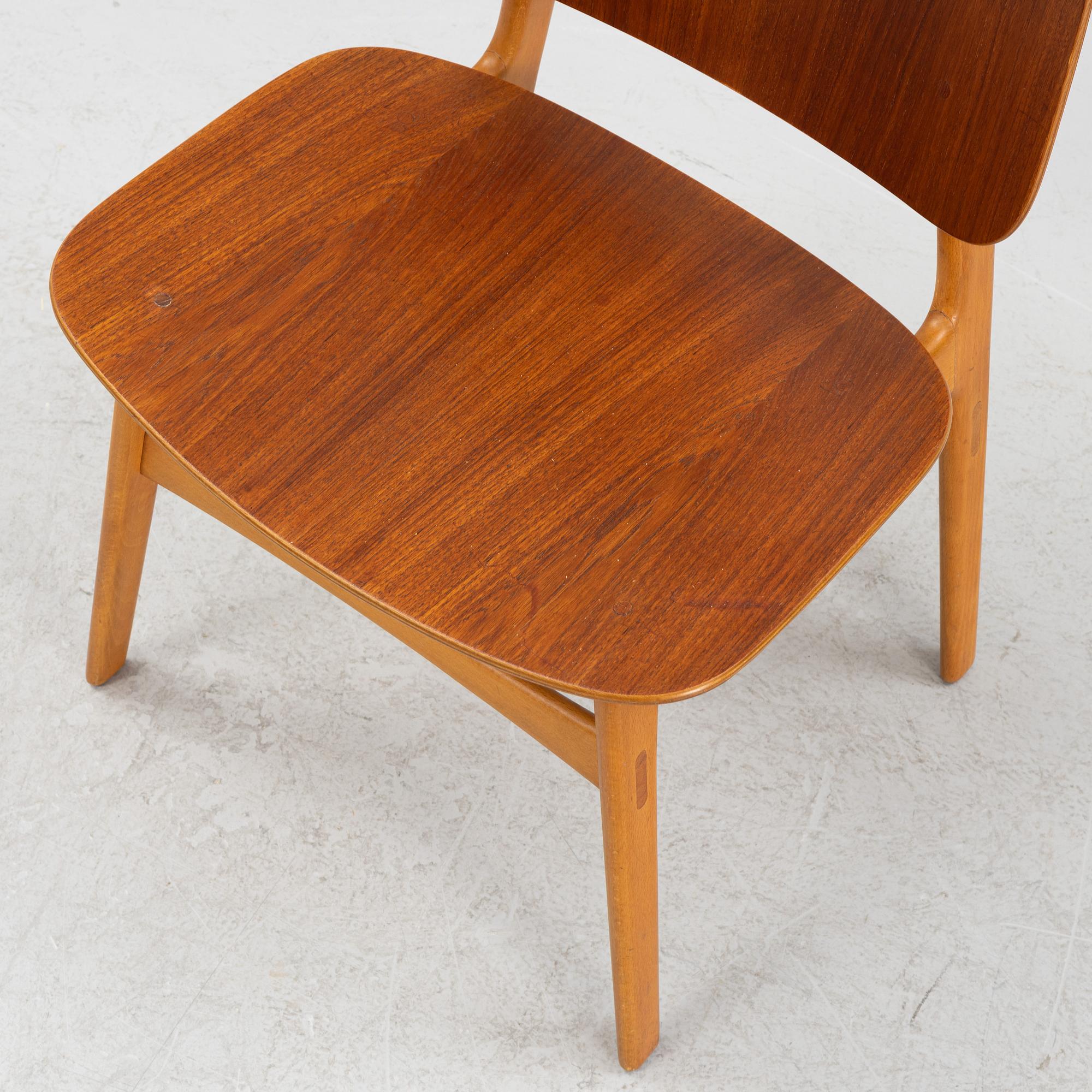 Børge Mogensen, a model '155' teak chair, Denmark, 1950's.
