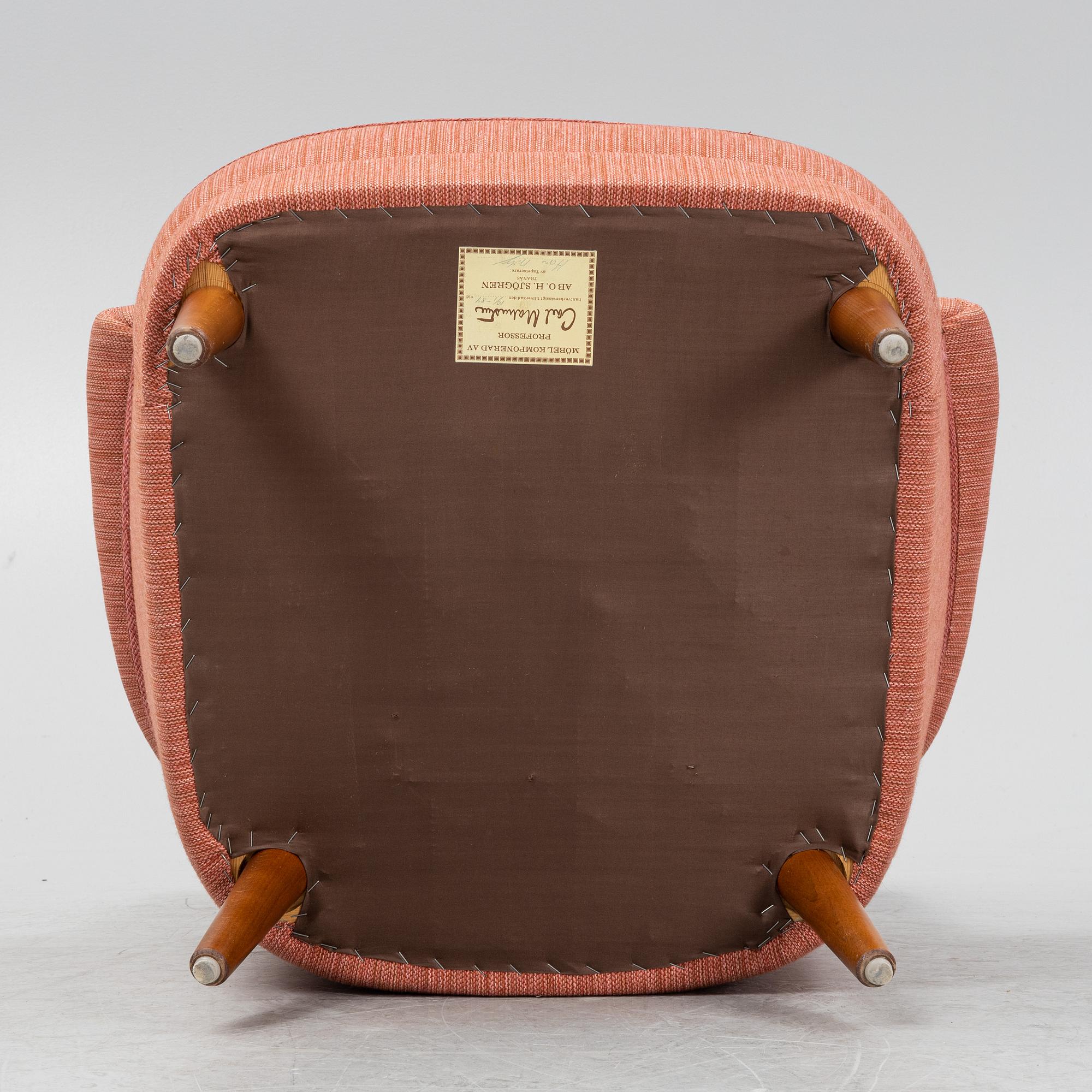 Carl Malmsten, fåtölj, "Hemmakväll", O.H. Sjögren, Tranås, 1900-talets andra hälft.