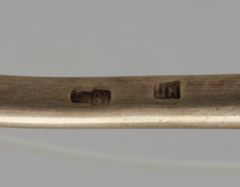 A Russian 19th century silver-gilt and enamel spoon, unidentified makers mark, Moscow.