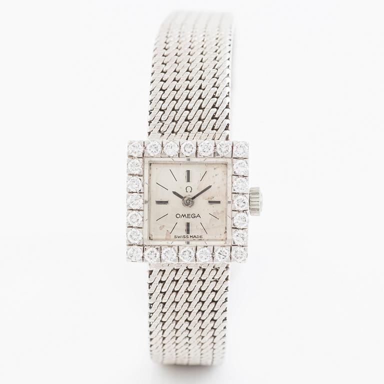 Omega, wristwatch, 14 x 14 mm.