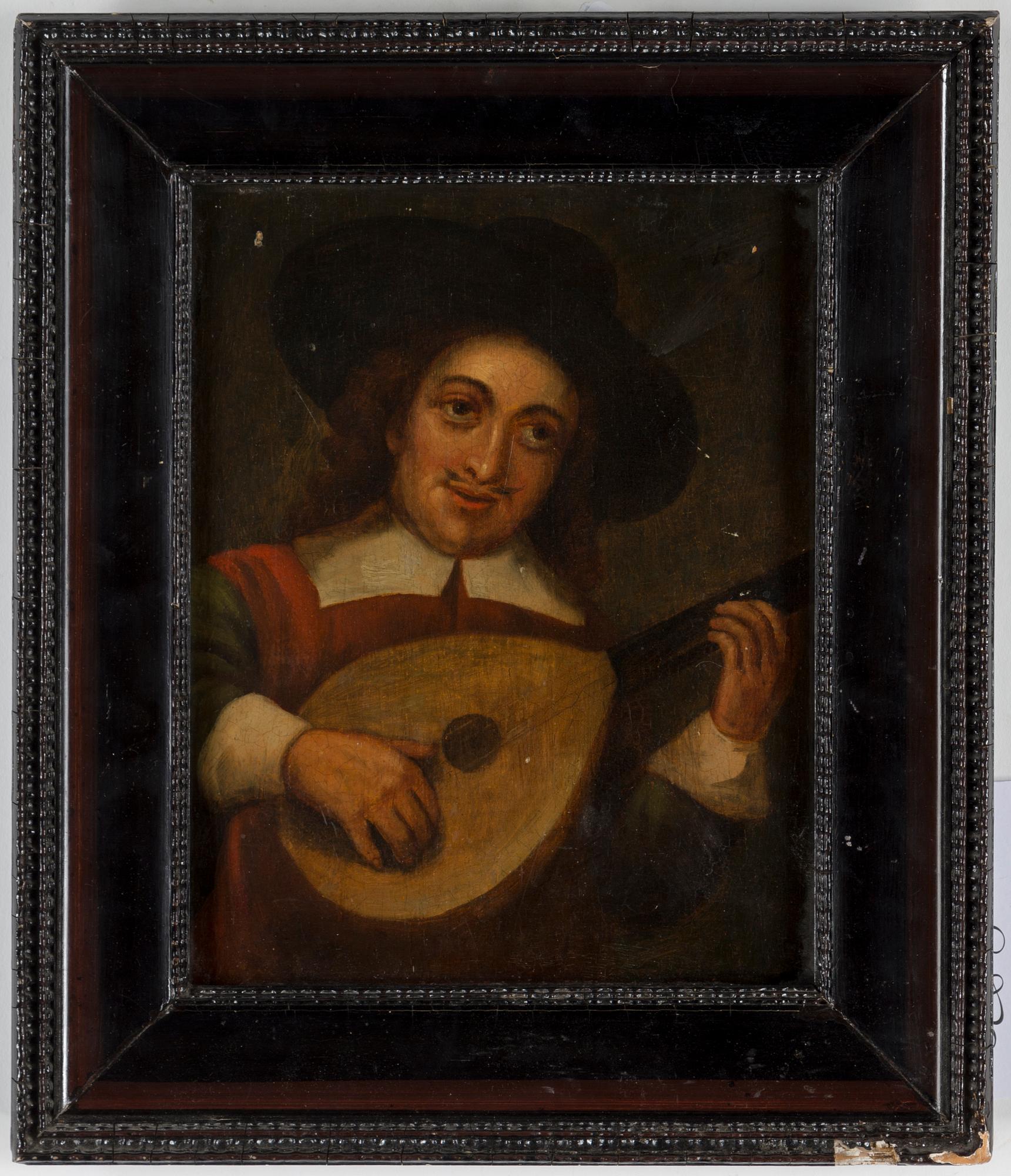 OKÄND KONSTNÄR, 1700-tal. olja på pannå, bär signatur Hals.