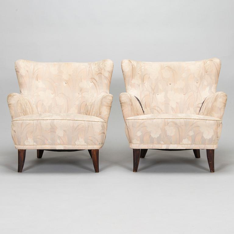 Ilmari Lappalainen, fåtöljer, ett par, "Laila", Asko, Finland 1950-tal.