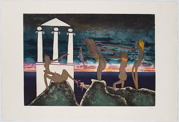 Roberto Matta, an etching with aquatint, signed and numbered 29/125.