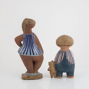 Lisa Larson, a pair of figurines, "Dora" & "Malin", Gustavsberg.
