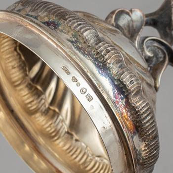 A three piece silver coffee service, CG Hallber, Stockholm 1945.