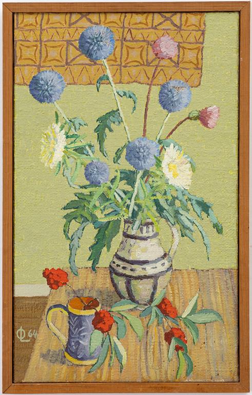 Oscar Luks Lundefjord, Still life with flowers.