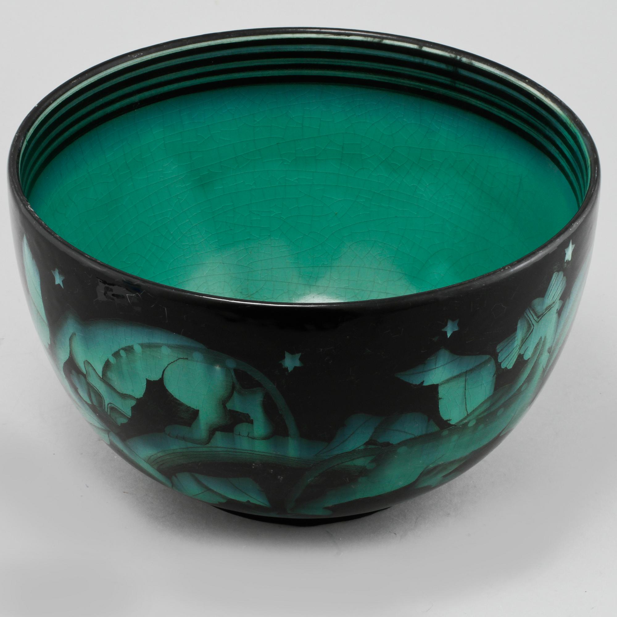 BÅLSKÅL, flintgods, Ilse Claesson, Rörstrand, 1930-tal.