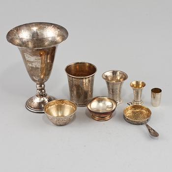 PARTI SILVER, 7 delar, Sverige samt Finland, 1800-talets slut samt 1900-talets första hälft. Total vikt 448 gram.