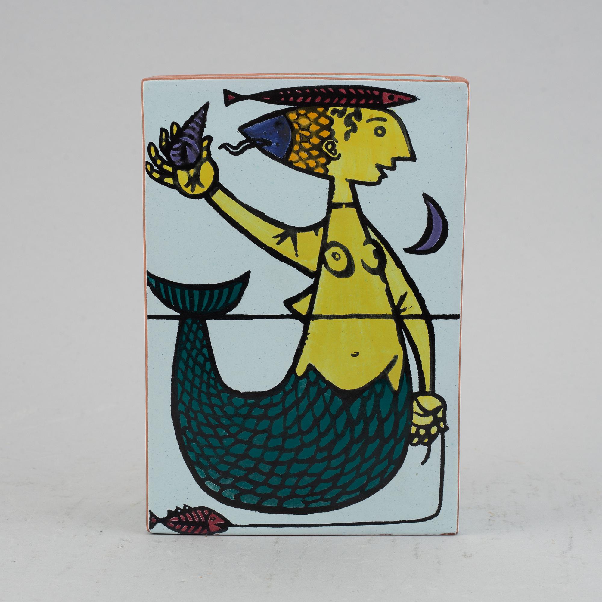 Stig Lindberg, a faience "Karneval" vase for Gustavsberg.