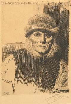 Anders Zorn, etching signed.