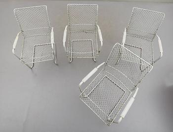 TRÄDGÅRDSSTOLAR, 4 st, "P40", Grythyttan, 1900-talets andra hälft.