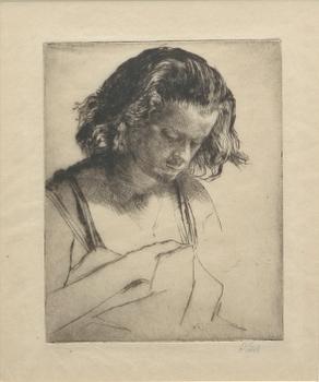 AXEL FRIDELL, etsning, sign.