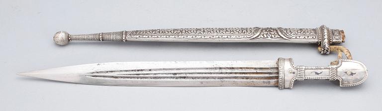 KINDJAL, silver, Ryssland, Dagestan, otydliga stämplar, 1908-1917.