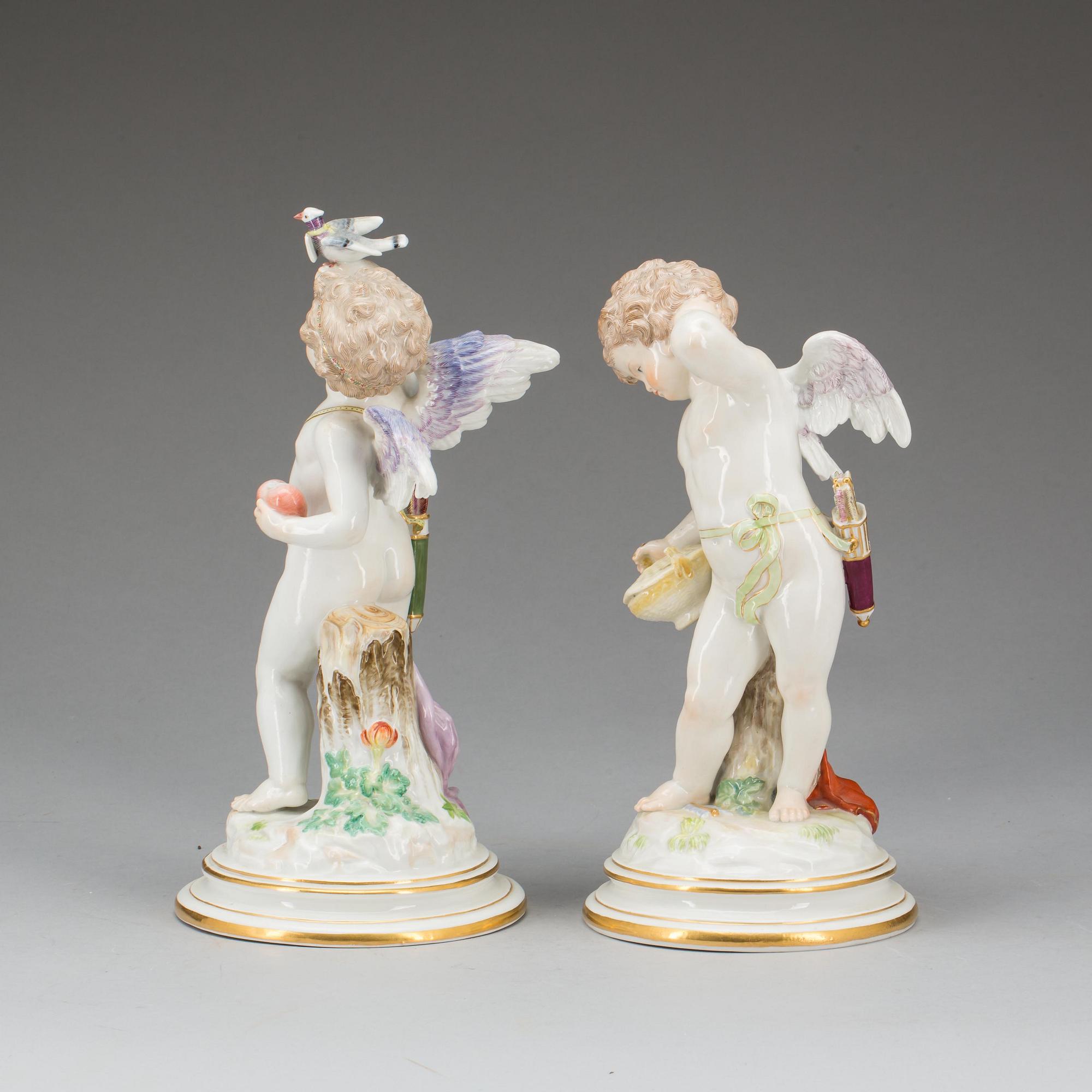 FIGURINER, porslin, ett par. Meissen.
