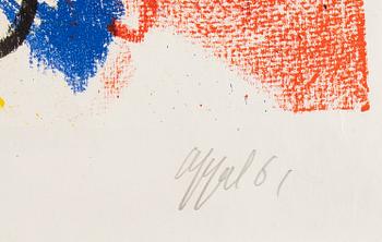 Karel Appel, lithograph in colors, 1961, signed, epreuve d'artiste.