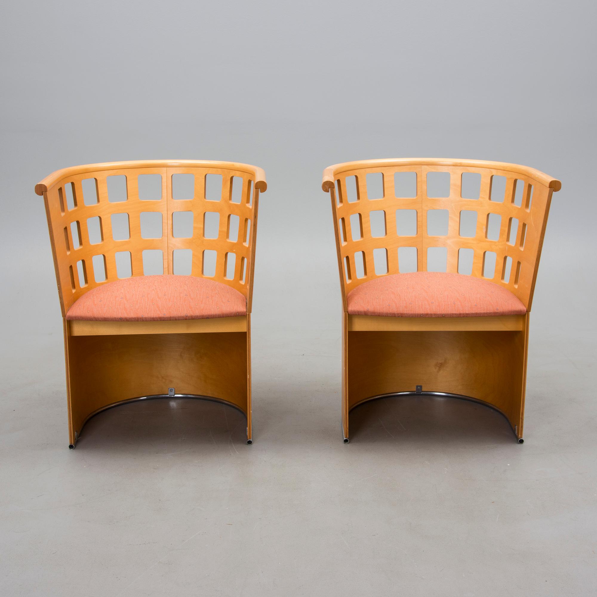 KARMSTOLAR, 2 st, "Ruutu" Eero Aarnio, Asko 1980-tal.