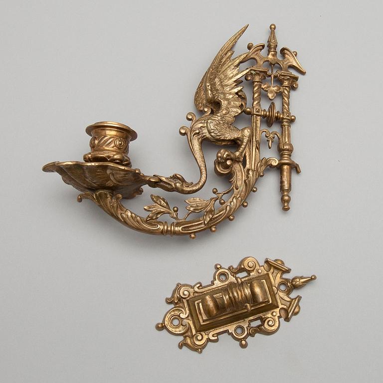 PIANOKANDELABRAR, ett par, brons, 1800-talets slut.