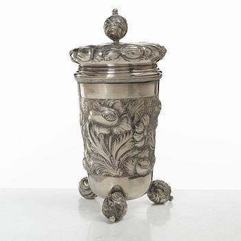 Lockpokal, silver, barockstil, svensk importstämpel, 1900-tal.