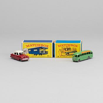 LESNEY MATCHBOX SERIES, 4 st, Bland annat Trailer Caravan RW 23D-2.