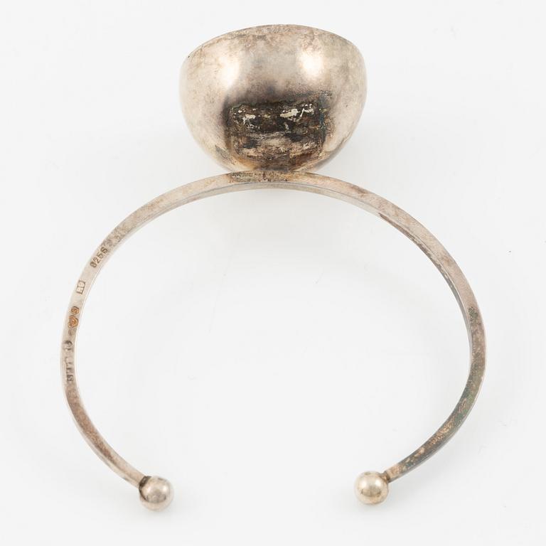 Lars Arby, five arm rings, sterling silver, Gothenburg 1963, 1966 and 1967.
