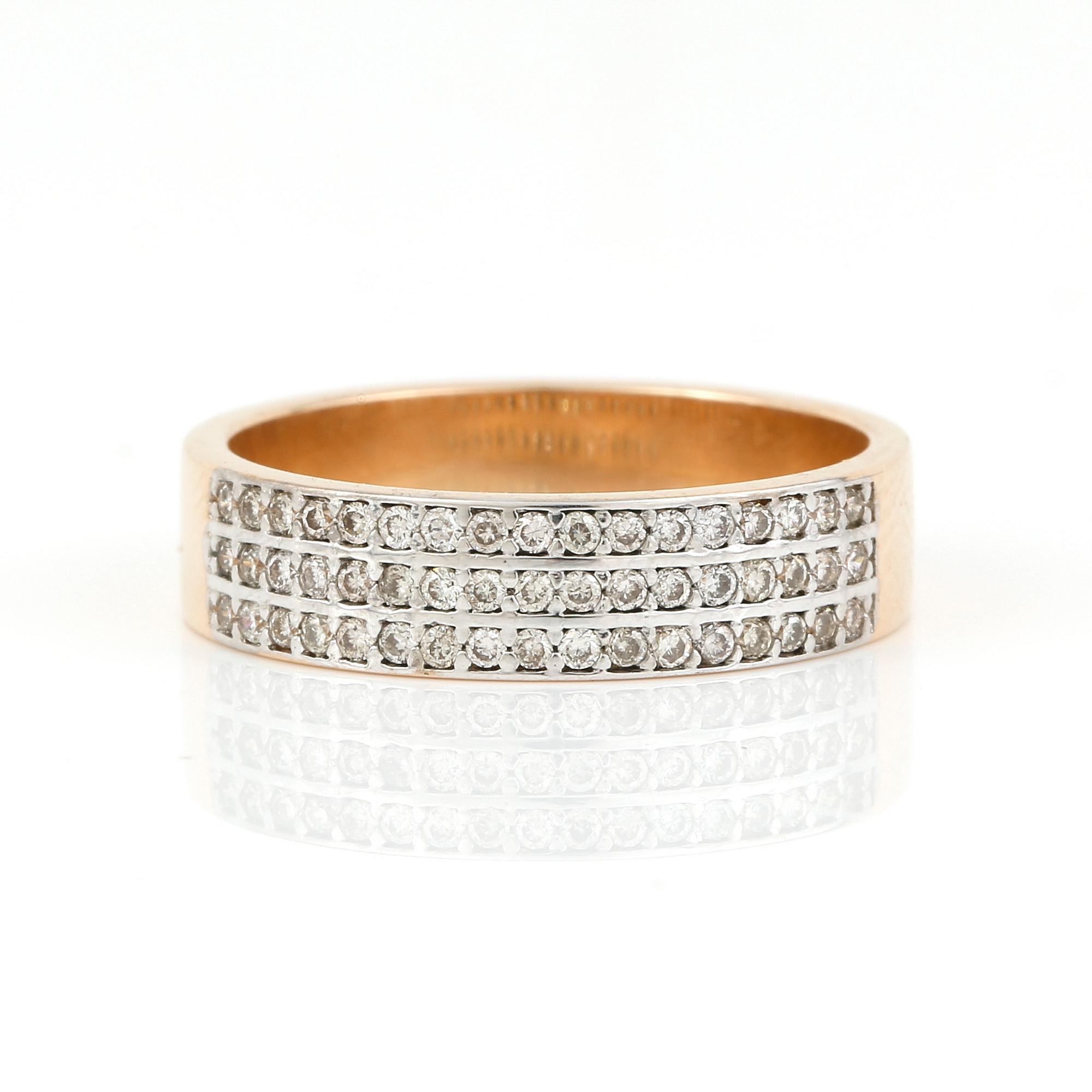 RING, 14K guld med briljantslipade diamanter tot ca 0,35 ct. Vikt 4,21 gram.