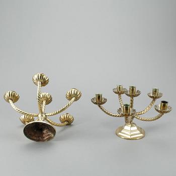 KANDELABRAR, ett par, mässing, 1900-tal.