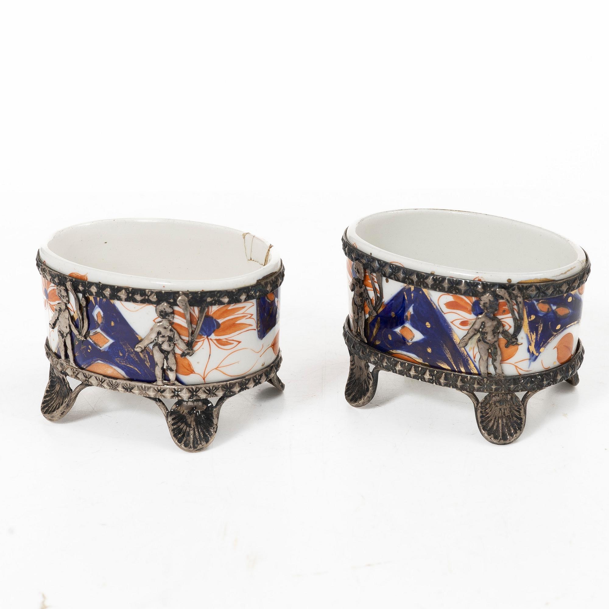Table accessories, 7 pieces, silver, including Denmark 1880s.