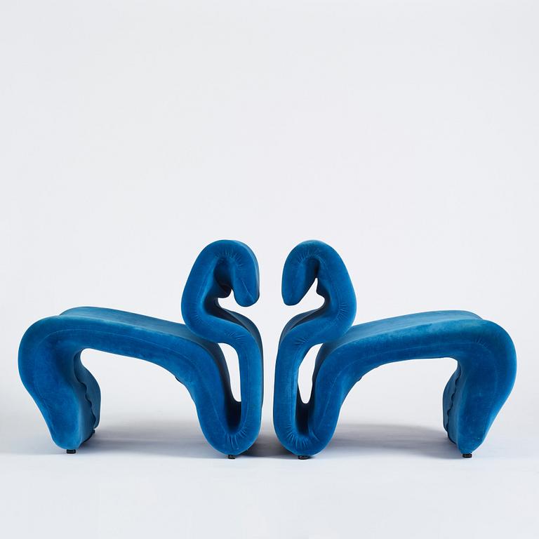 Jan Ekselius, a pair of lounge chairs, 'Etcetera', J.O. Carlssons Möbel AB, Vetlanda, 1960-70s.