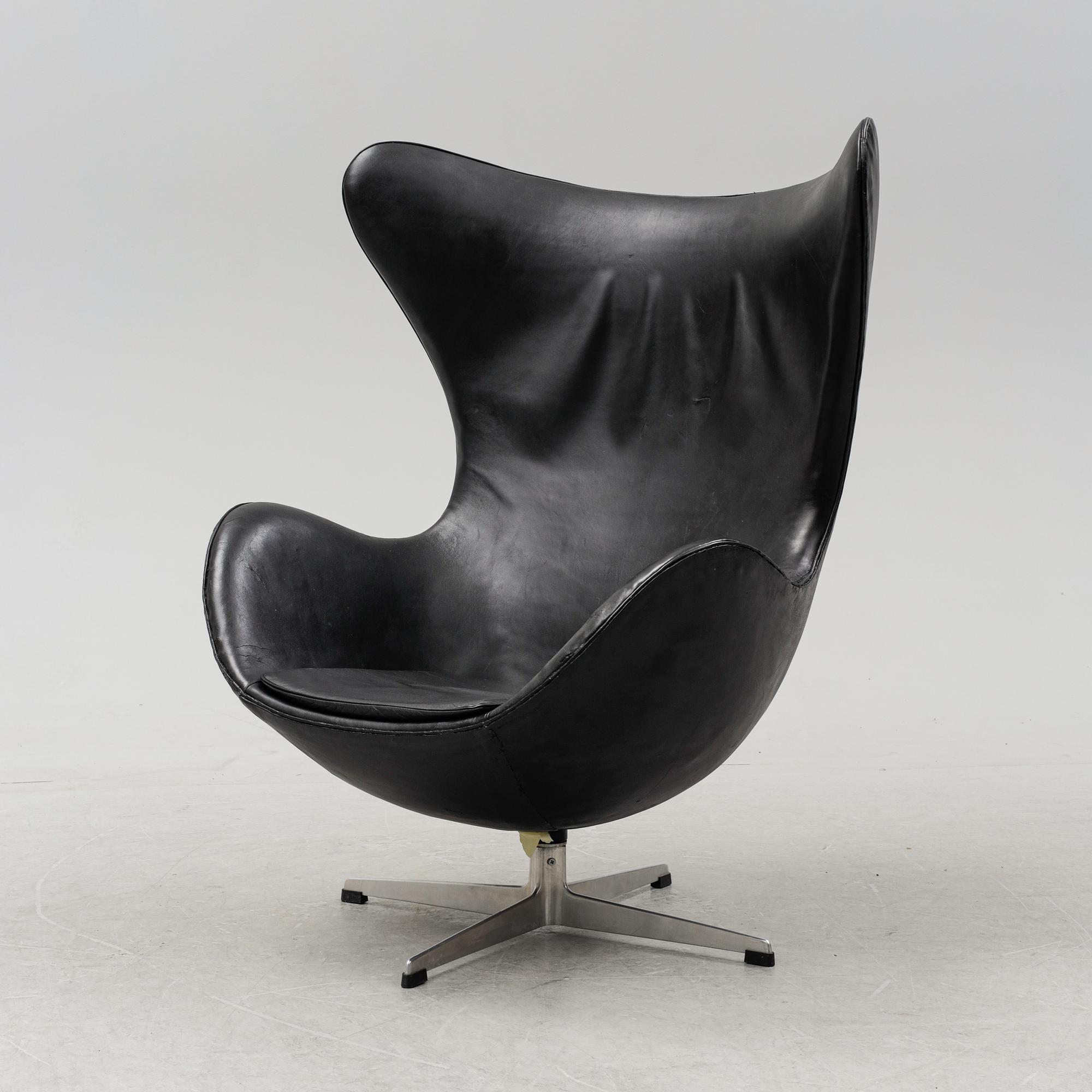 An 'Egg chair' by Arne Jacobsen, for Fritz Hansen, Denmark, designed 1958.