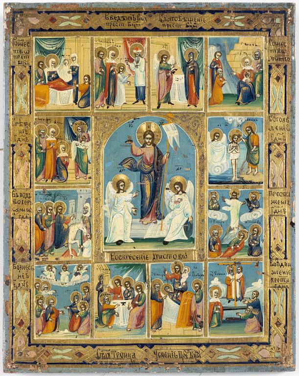 Ikon, Ryssland, 1800-talets slut. Kristi himmelsfärd.