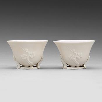 175. A blanc de chine libation cup, Qing dynasty, Kangxi (1662-1722).