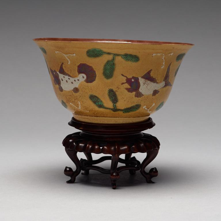 A bisquit brinial bowl, Qing dynasty, Kangxi (1662-1722).