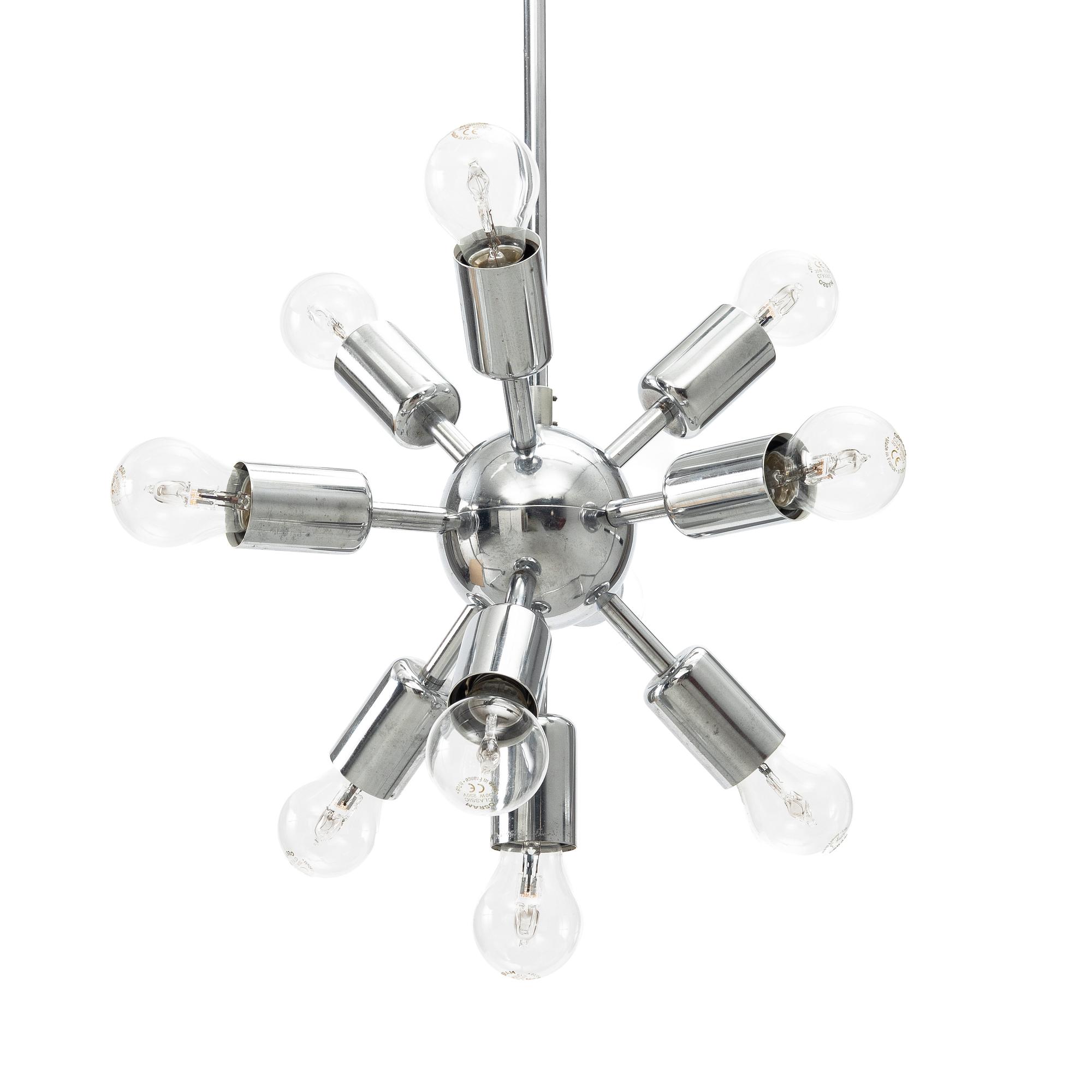 A ceiling lamp, Sputnik model 21416, attributed to Jaroslav Bejvl, Czech Republic, second half of the 20th Century.