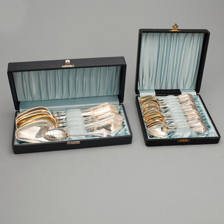 SKEDAR, 6+12 SAMT TESIL, silver, Finland 1924-30. Tot ca 530 gram.
