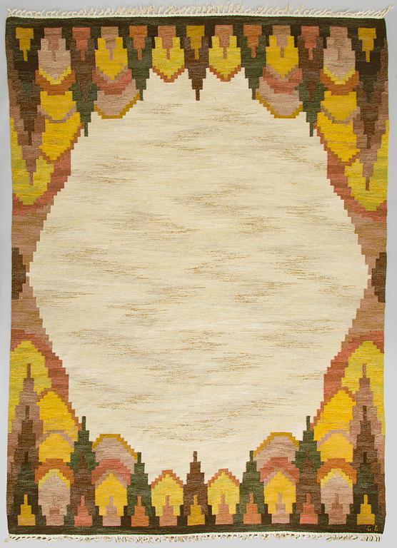 Judith Johansson, rug, "Björkhult". Flat weave. 320 x 232 cm. Signed JJ (Judith Johansson).