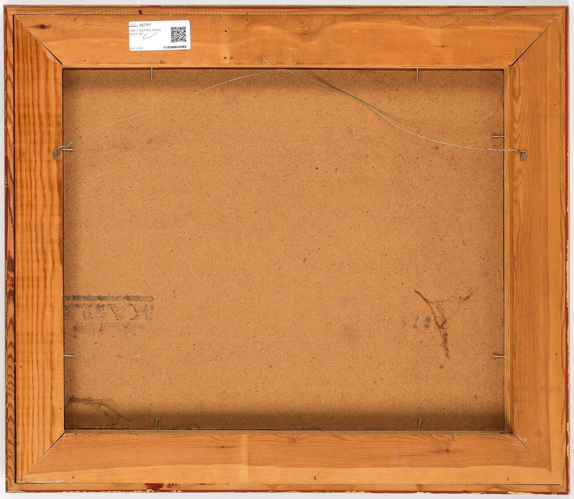 UNO VALLMAN, olja på pannå, signerad, daterad 1971.