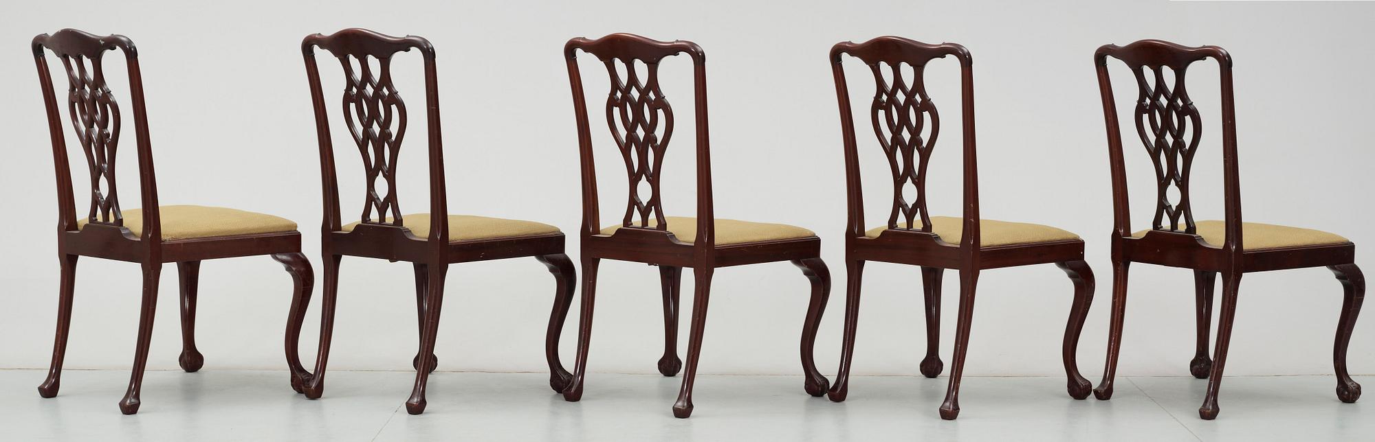 MATSALSGRUPP, 13 delar, chippendale stil, Nordiska kompaniet, 1900-talets andra hälft.