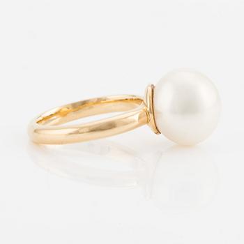 Ring, Strömdahls, gold with cultured pearl.