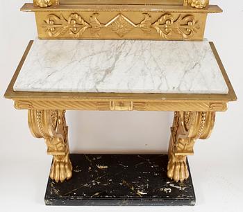 SPEGEL och KONSOLBORD, senempire, 1800-tal.